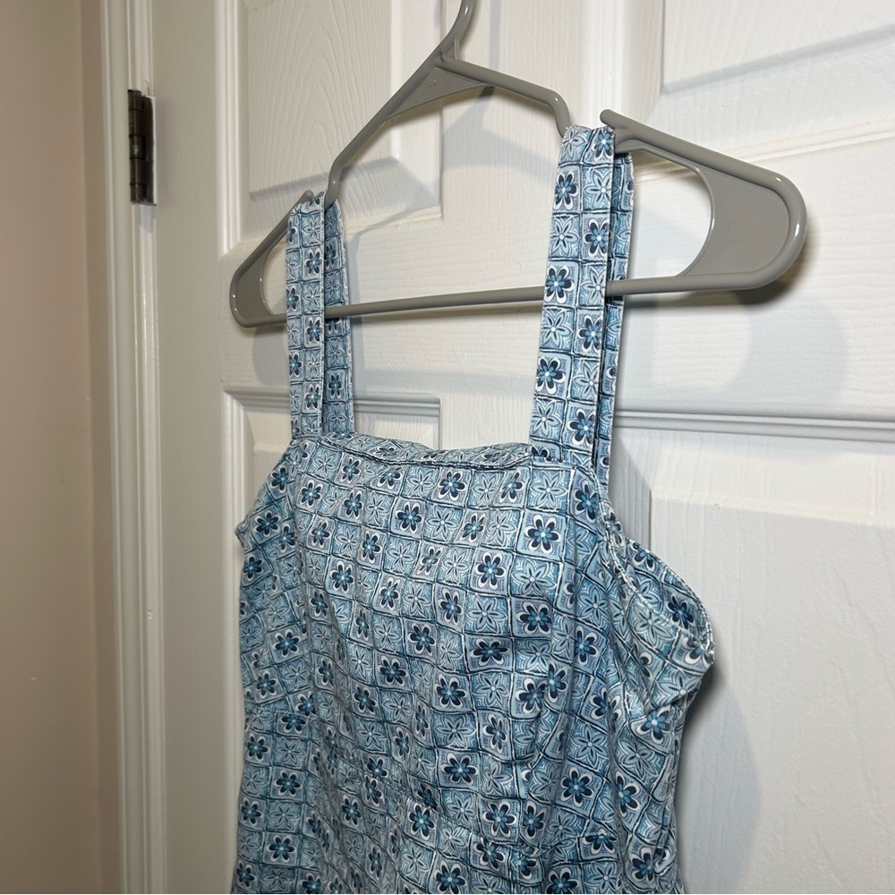 Liz Claiborne Light Blue Geometric Denim Dress - Picture 3 of 7